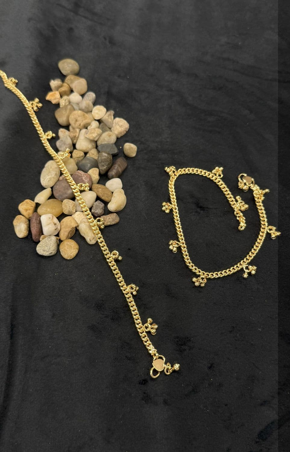 Gold Polish Daily Wear Anklets – 10.5 Inches