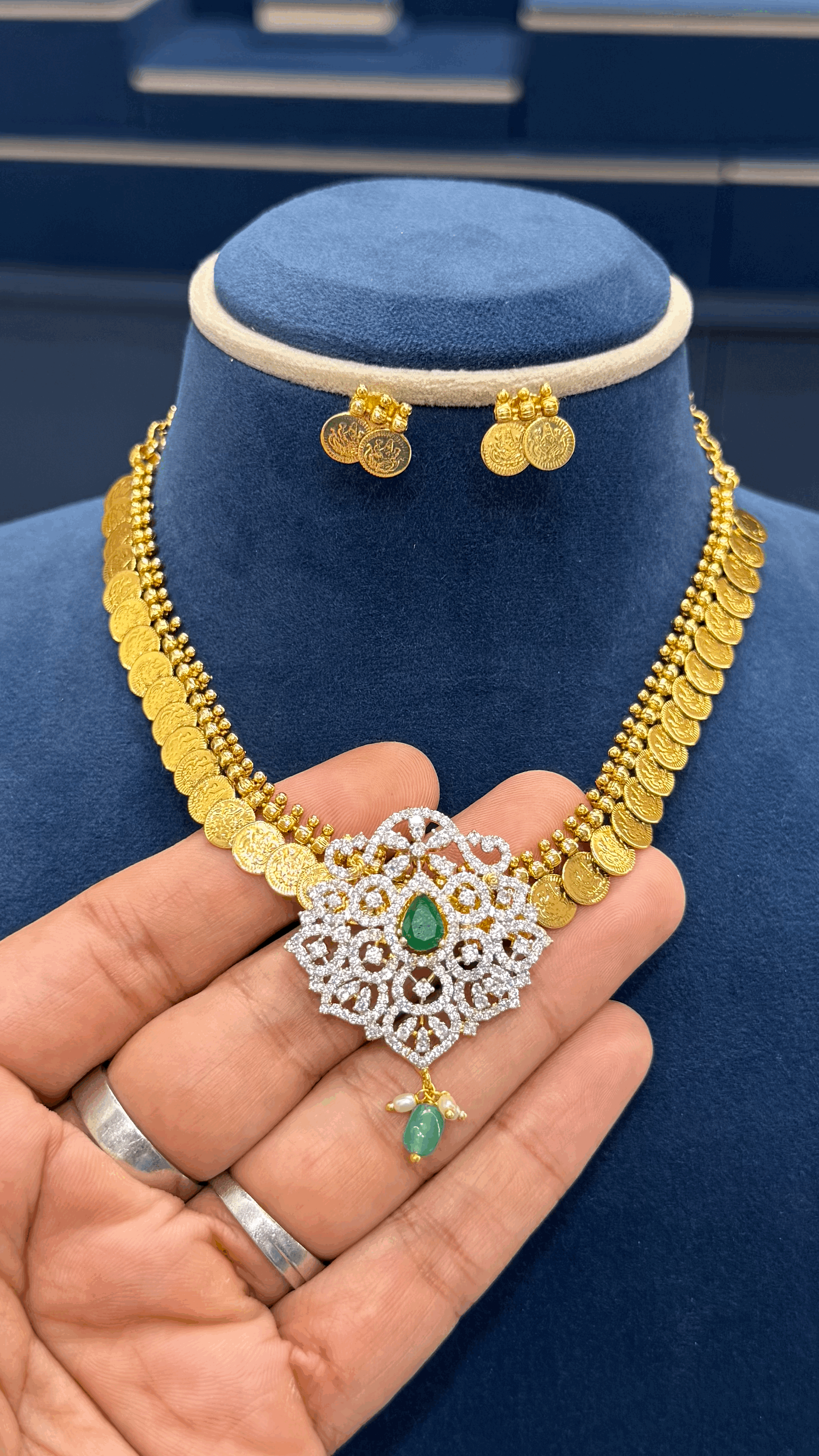 Kasu Necklace with CZ Locket