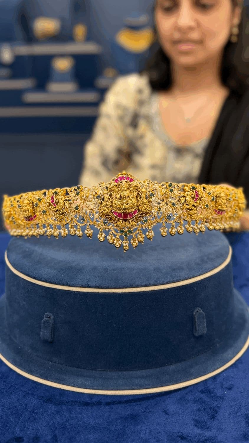 3D Jadau Kundan Vaddanam for Adults