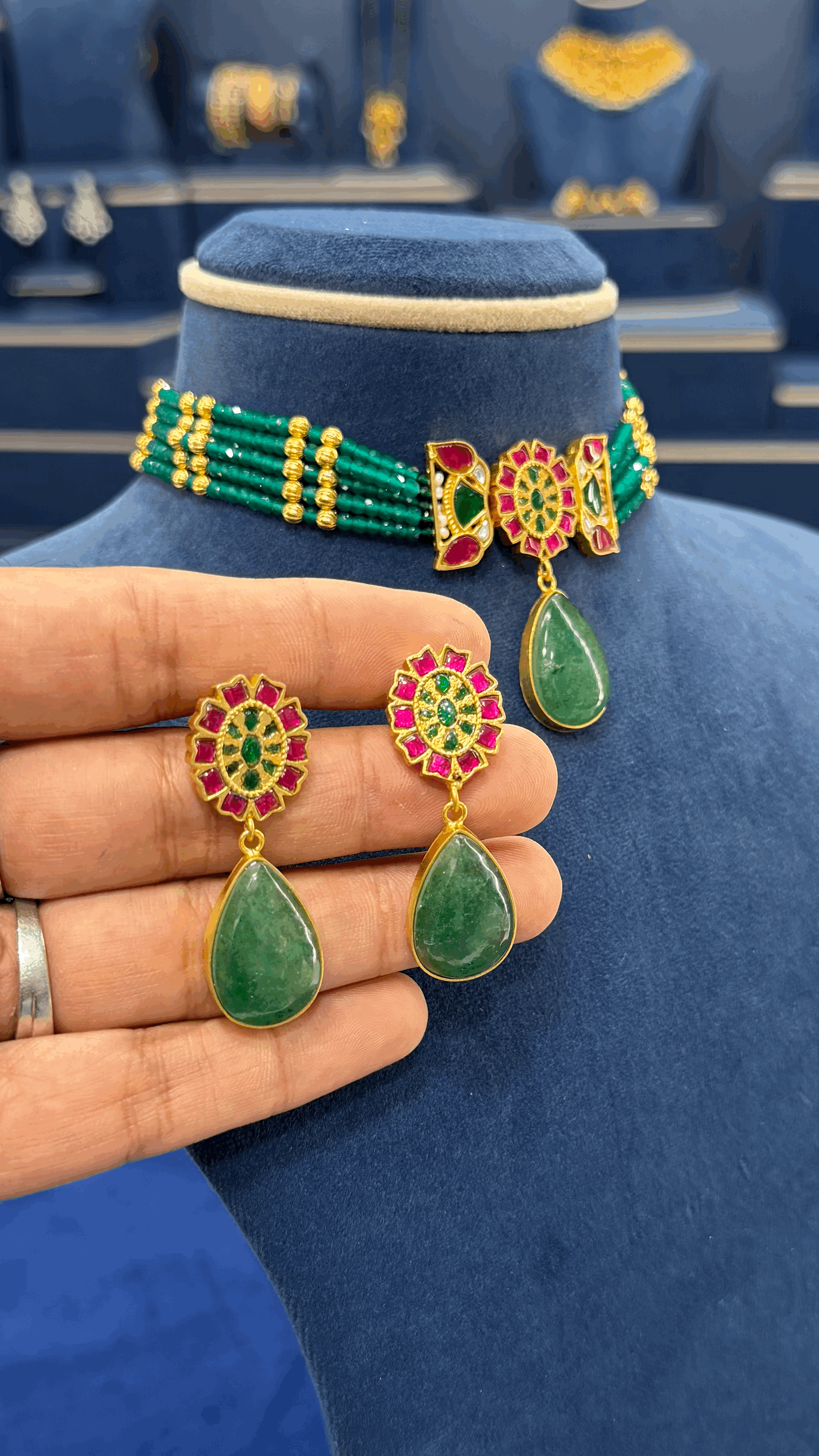 Premium Jadau Beads Choker