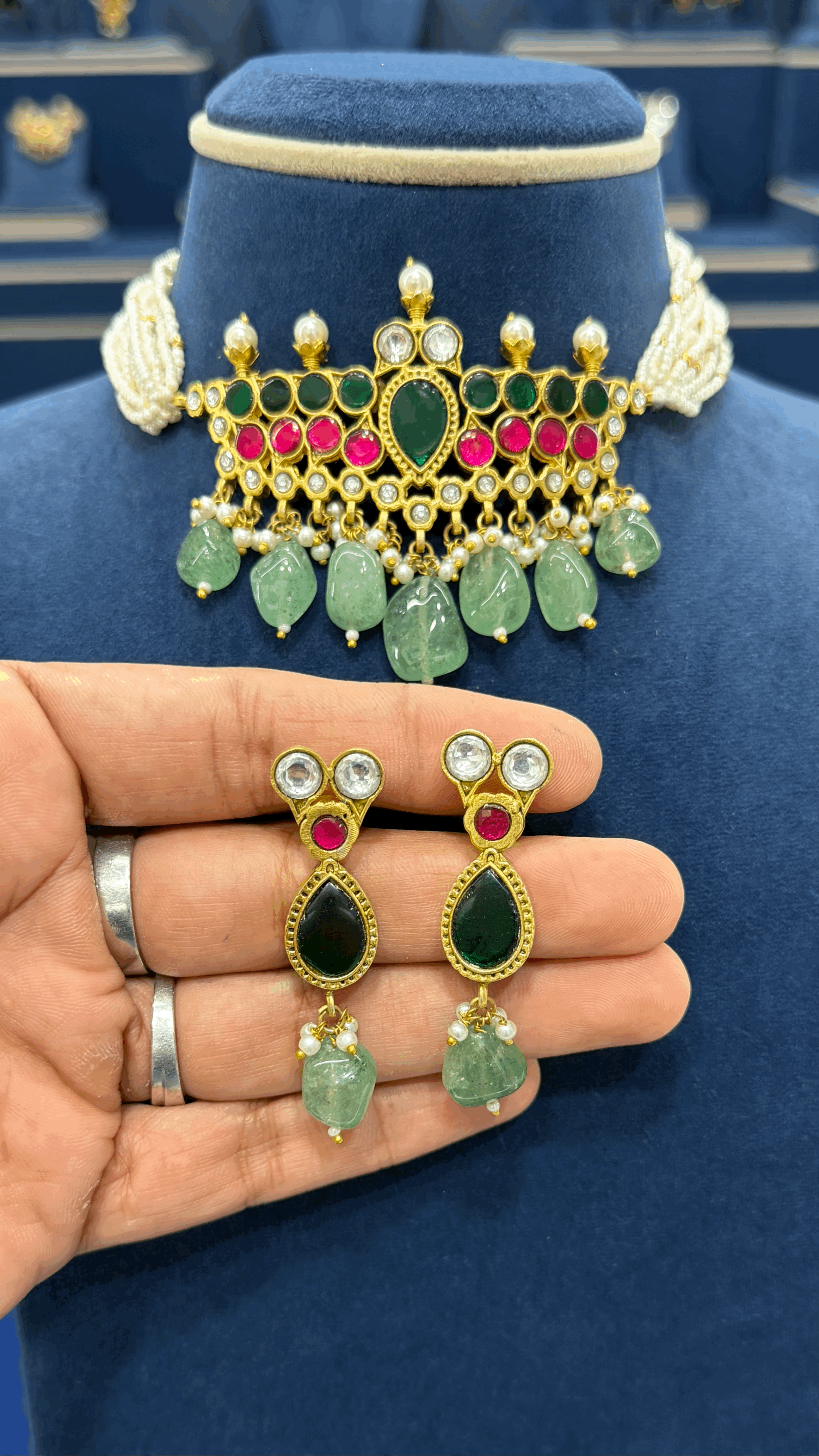 Premium Jadau Beads Choker