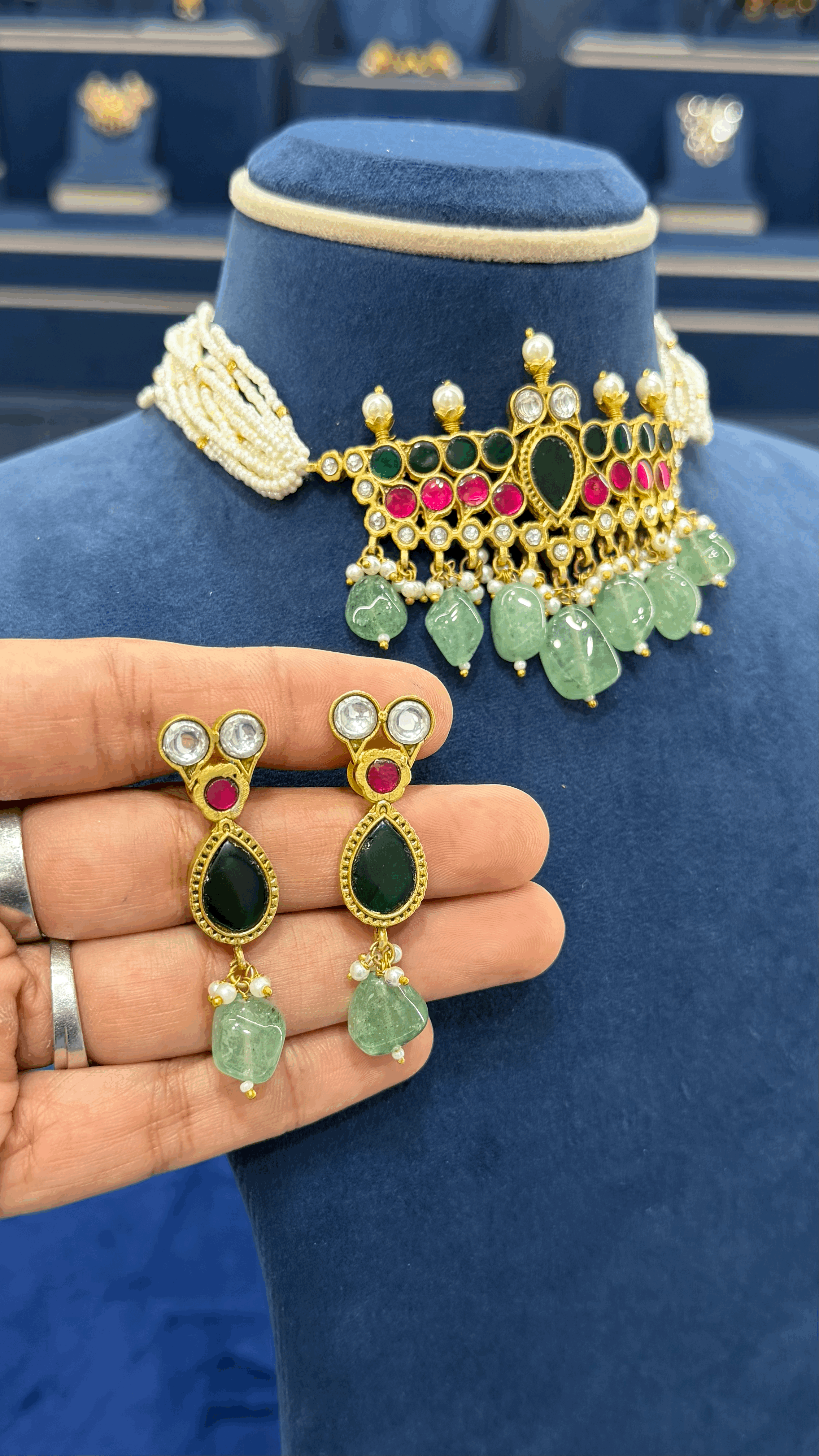 Premium Jadau Beads Choker