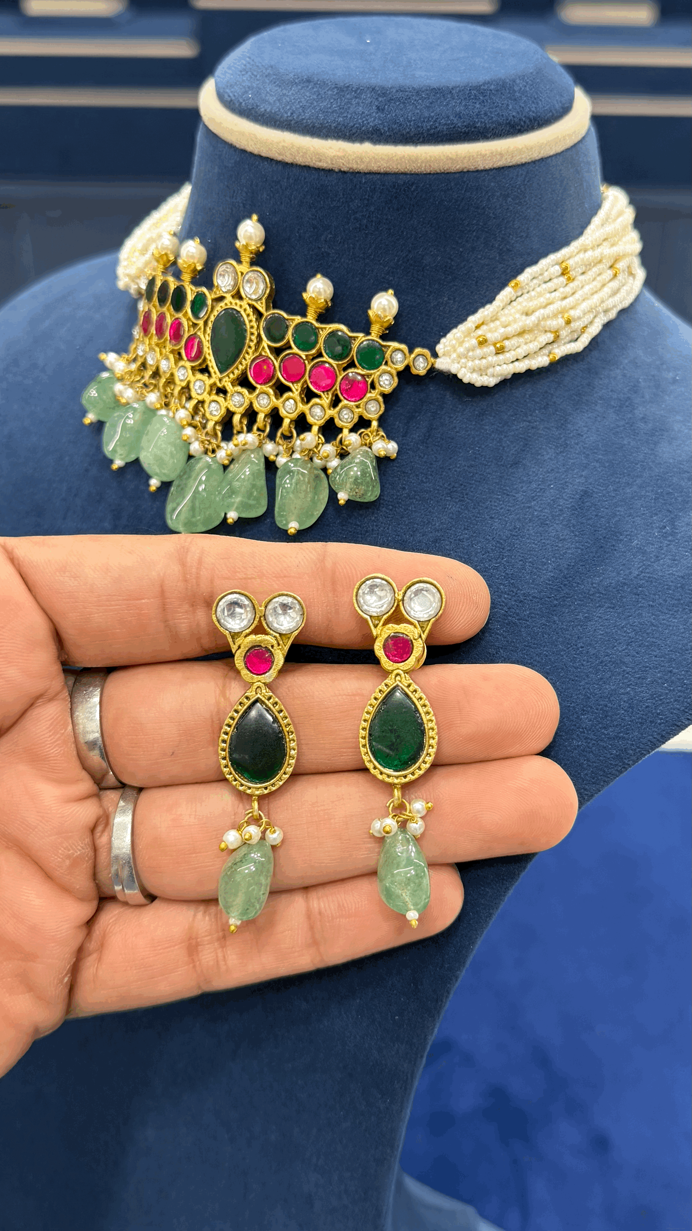 Premium Jadau Beads Choker